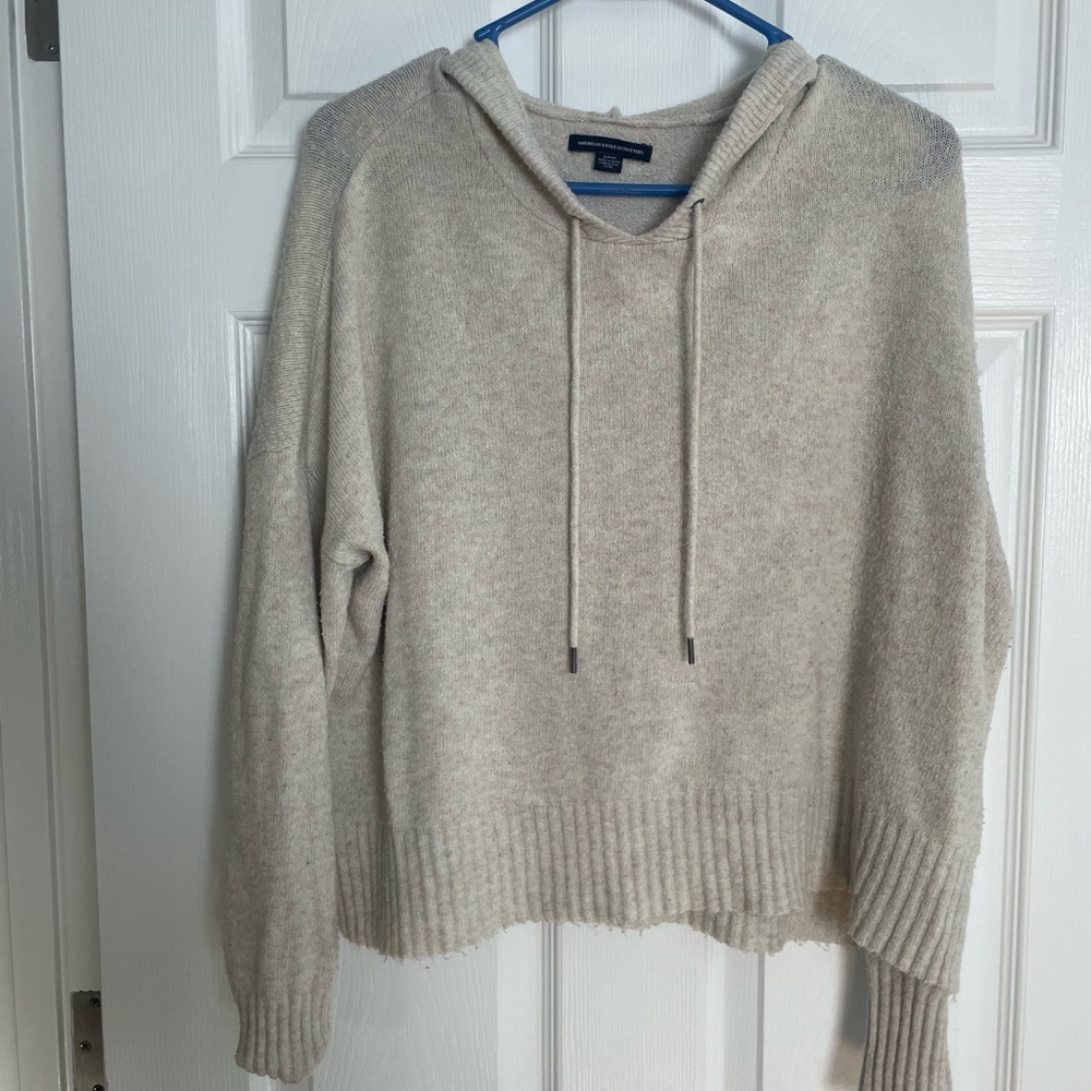 American Eagle Outfitters Beige with flecks of Rainbow colors Knit Sweater